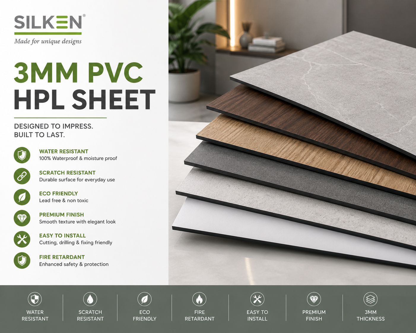 SILKEN 3MM PVC HPL Sheet