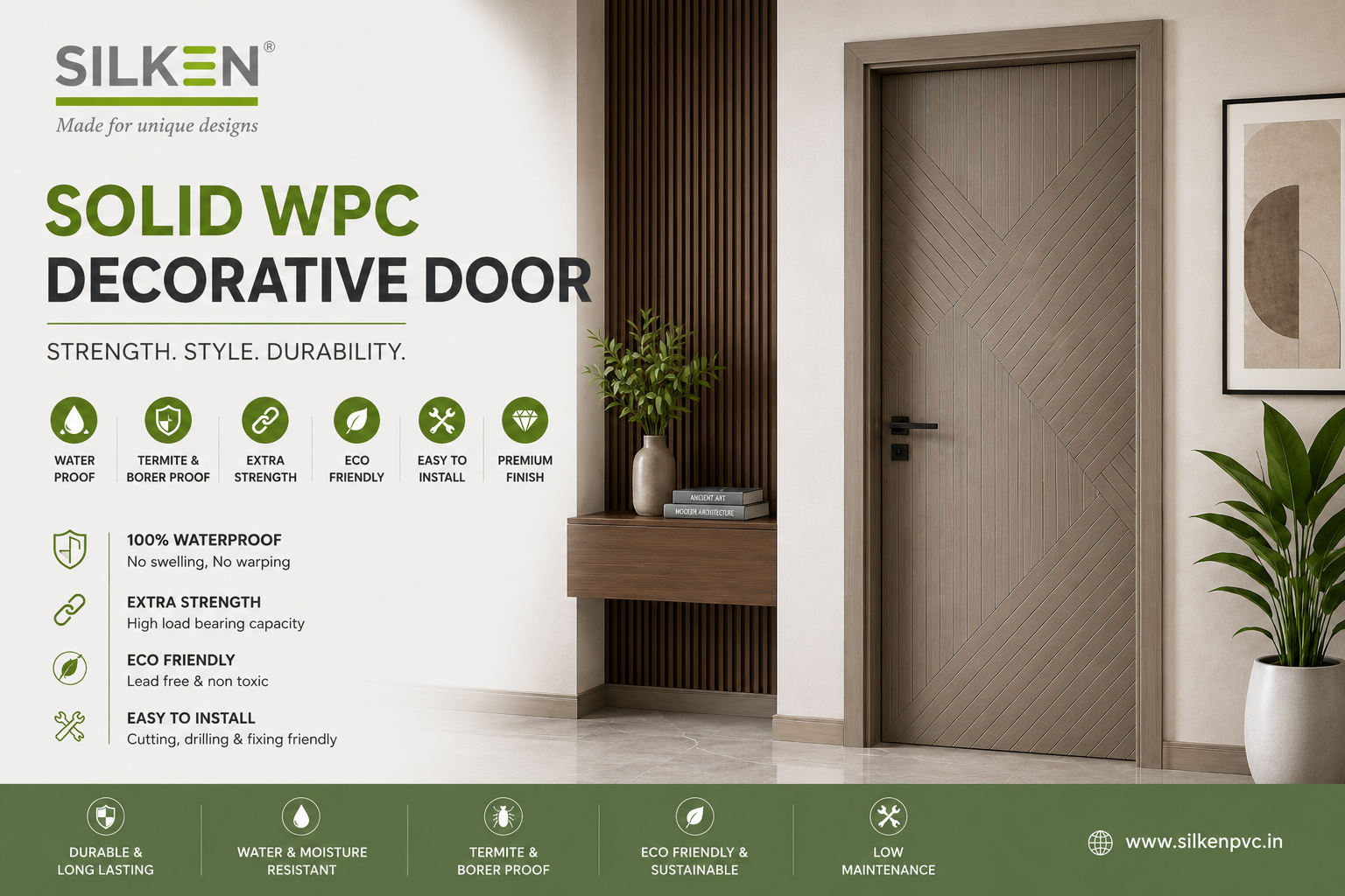 SILKEN Solid WPC Decorative Door