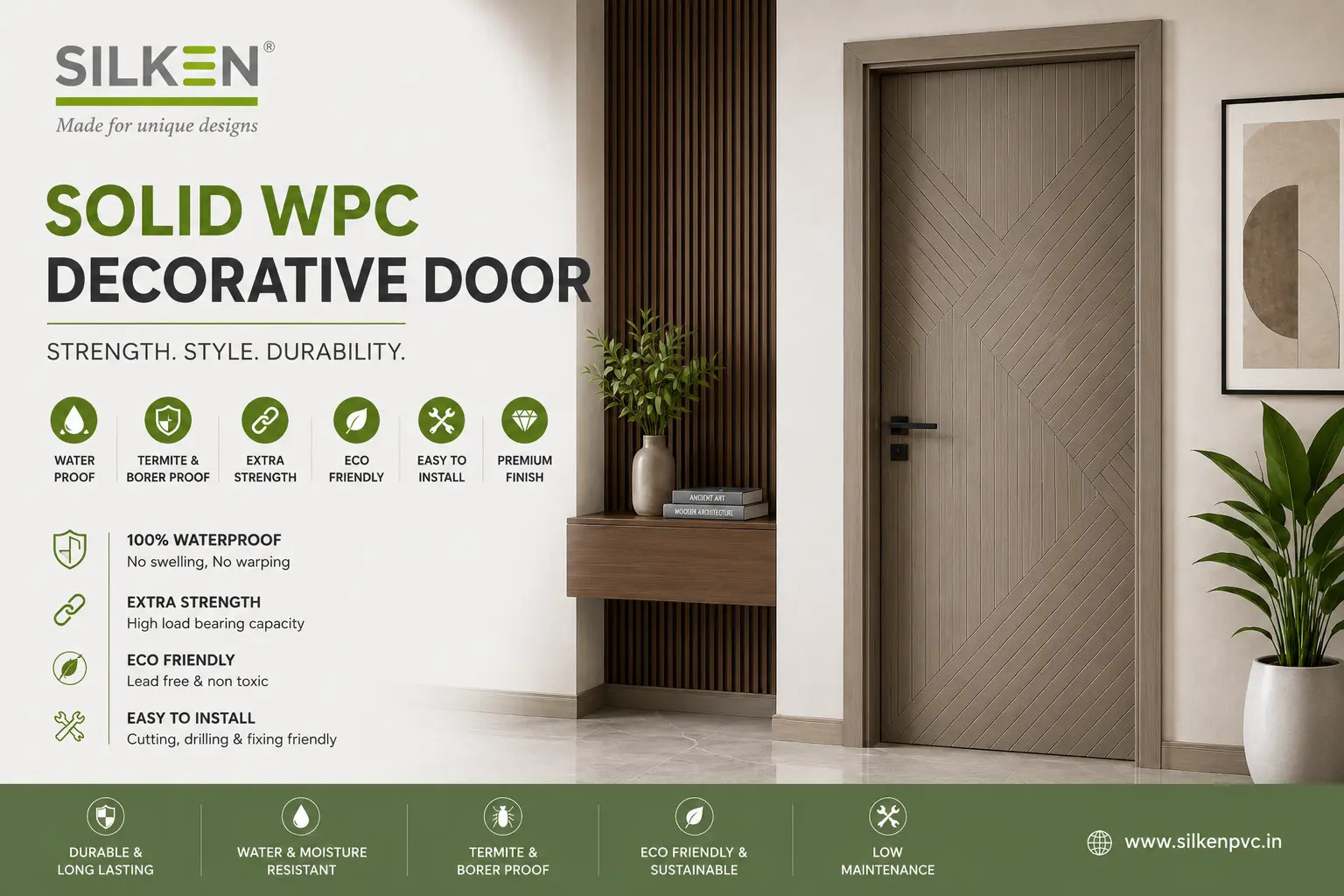 SILKEN Solid WPC Decorative Door